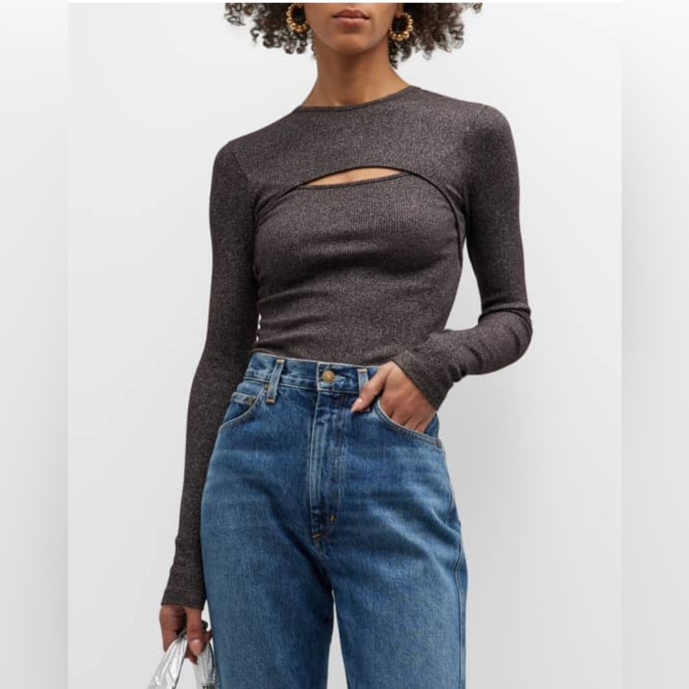 AGOLDE Lyza Cut-Out Rib-Knit Top✨
